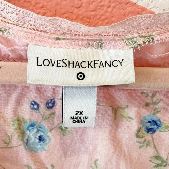 LoveShackFancy X Target Esme Pink Floral Mini Dress 2X - Picture 3 of 7